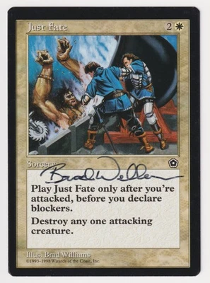 Signed Just Fate HP Portal Second Age Artist Bradley Williams MTG Magic Rare EDH - Image 1 of 2
