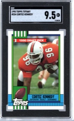 Cortez Kennedy 1990 Topps Tiffany #334 RC SGC 9.5 - Image 1 of 2