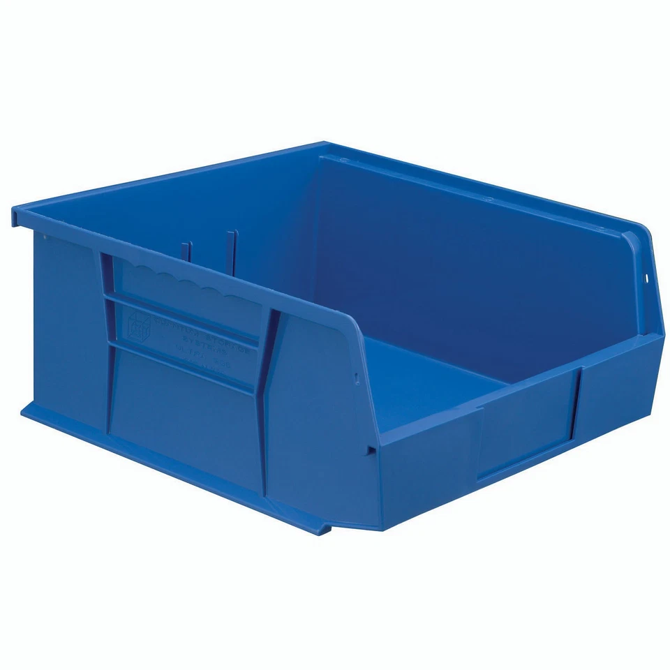 Hanging  Stacking Storage Bin 11 x 10-7/8 x 5 Blue Lot of 6 - Image 1 of 1