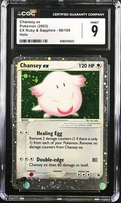 Chansey Ex 96/109 EX Ruby & Sapphire Holo Ultra Rare Pokemon CGC 9 MINT - Image 1 of 3