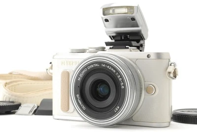[N MINT in Box] OLYMPUS PEN E-PL8 Digital Camera White 14-42mm Lens From JAPAN - Image 1 of 4