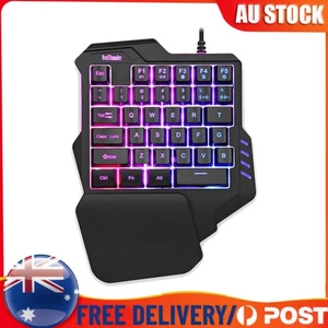 RGB LED One Handed Keyboard Wired Gaming Backlit 35 Keys Mini Portable Keyboard - Picture 1 of 7
