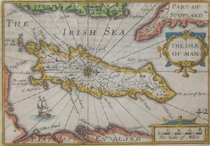 Isle of Man: antique map by Van den Keere, 1627-76 - Picture 1 of 2