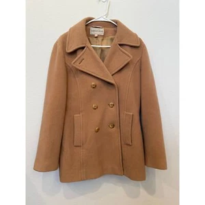 Vintage Charles Klein Wool Pea Coat Camel Tan 6 - Picture 1 of 10