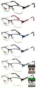 Damen Multifokale Lesebrille Metallgestell klare Linse Federscharniere Schläfen - Bild 1 von 36