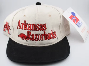 Vintage Arkansas Razorbacks Embroidered Logo 1984 Strapback Hat Suede Brim - Picture 1 of 12