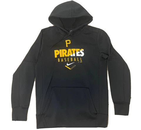 NIKE Mens Small Dri-FIT Black PITTSBURGH PIRATES MLB Pullover Hoodie Sweatshirt Cover
