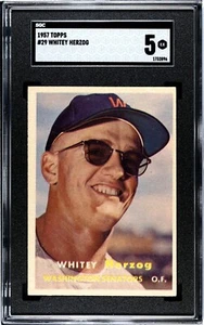1957 TOPPS BASEBALL WHITEY HERZOG KARTE #29 SGC 5 EX - Bild 1 von 2