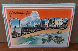 Greetings from Arkansas Fold Out Postcard Folder 1960s Hot Srings Razorback - Picture 1 of 3