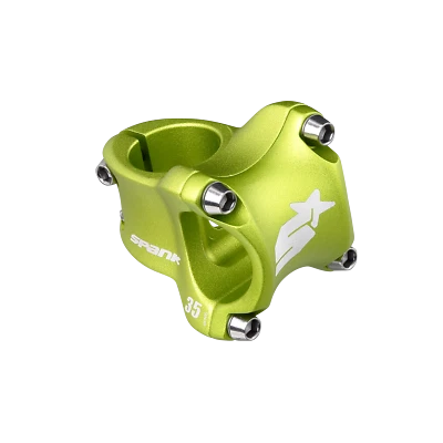 Spank Spike Race 2 Stem - 35mm, 31.8 Clamp, +/-0, 1 1/8", Aluminum, Green - Image 1 of 4