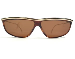 Vogue Sunglasses ROY Brown Gold Rectangular Frames with Brown Lenses 80s - Picture 1 of 9