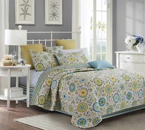 Latifa 3 Piece Queen Size Quilt Set Blanket w/ 2 Matching Shams Pillow Cases - Picture 1 of 1