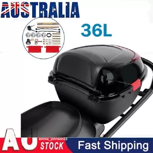 Motorcycle Tour Tail Box 36L Scooter Trunk Luggage Top Lock Storage Carrier Box - Picture 1 of 14