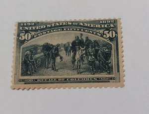 SCOTT #240 50C COLUMBIAN MINT ORIGINAL GUM HINGED - Picture 1 of 2