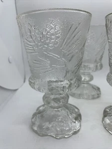 Vintage Indiana Glass Tiara PONDEROSA PINE 12oz Water Goblet 6" Set of 4. Chips - Picture 1 of 15