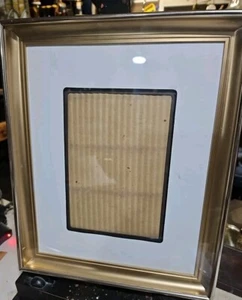 Vtg Sunken Matted Gokd METAL 8x10  Picture Frame 5x7 Matte - Picture 1 of 7
