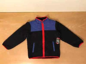 NWT Boys Members Mark Cuddly Cozy Sherpa Jacket Full Zip Blue/Red Size 8 - Picture 1 of 3