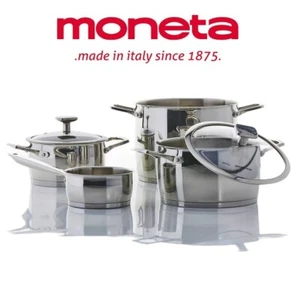 MONETA ACCORDO BATTERIA PENTOLE 6 PZ IN ACCIAIO INOX ADATTA SU INDUZIONE - Foto 1 di 7