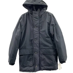 English Laundry Jacket Men Large Black Polyester Quilted Lining Hood Pockets NEW - Picture 1 of 8
