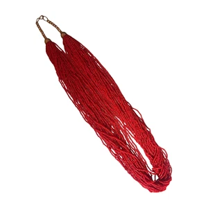 Navajo 29-Strand Coral Rope Necklace – Handcrafted Native American Jewelry – 27” - Picture 1 of 1