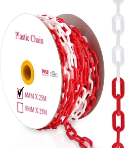 Safety Chain Barrier Plastic Links - 82' Ft Caution Security Chain Link Barriers - Picture 1 of 7