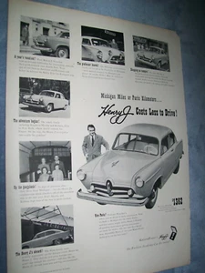 1951 Kaiser-Frazer HENRY J pubblicità auto di grandi dimensioni - in Michigan e Parigi, Francia - Foto 1 di 1