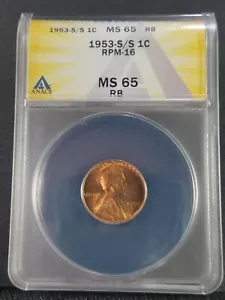1953 S/S RPM-16, Lincoln, ANACS, MS65 RB, *Difficult Certified Variety* (HA) - Picture 1 of 2