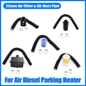 25mm Air Diesel Heater Intake Filter + Intake Duct Ducting Pipe + 2x Clips @ - Foto 1 di 13