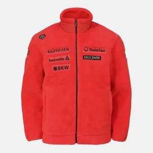 DESCENTE MENS SWISS SKI SHERPA FLEECE JACKET SQ423SKTO2 RED M-2XL ASIAN FIT - Picture 1 of 16