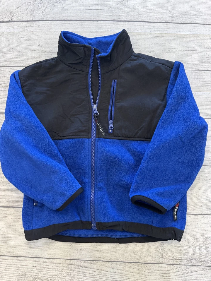 Rugged Bear Jacket Boys Size 6 Blue Black Fleece Full Zip Outdoors Winter Warm - Image 1 of 4