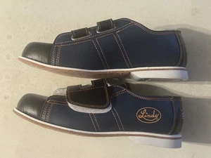 Bowling Shoe Size 8/9 Navy Linds KR Strikeforce Hybrid Unisex Leather Hook Loop - Picture 1 of 11