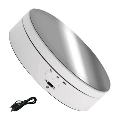 1Pc 5V Rechargable 360° Rotating Display Stand Jewelry Photography Show Holder - Image 1 of 4
