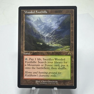 MTG 1x RETRO Wooded Foothills # 441 Modern Horizons 3 Magic the Gathering x1 NM - Image 1 of 2