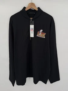 NUOVO maglione Philadelphia Eagles Greyson Super Bowl LIX 1/4 zip taglia XXL nero - Foto 1 di 7