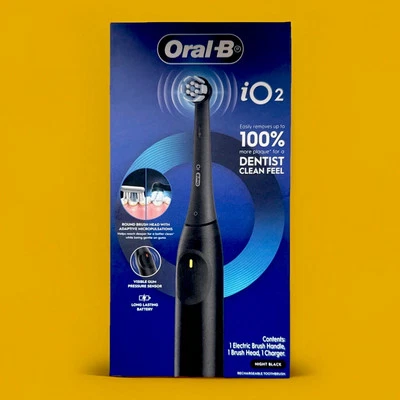 New Oral-B Io2 Electric Toothbrush Black Genuine SEALED FREE SHIPPING - image 1 of 4