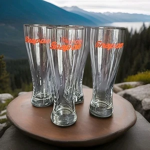 Snap-On Tools Tall Pilsner Beer Glasses Set of 4 red logo mechanics mancave bar - Picture 1 of 10