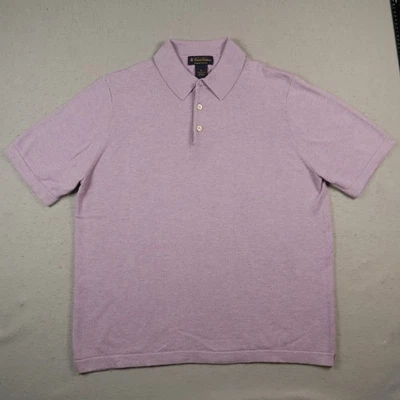Brooks Brothers Polo Shirt Sweater Mens Medium Purple Supima Cotton Short Sleeve - Image 1 of 4