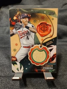 2024 Topps Holiday Carlos Correa Game Used Relic - Picture 1 of 2