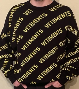 schwarz gelber Vetements Strickpullover mit Kaufnachweis - Bild 1 von 11