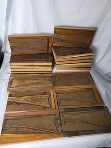 Antique Winchester/Remington 18 Rifle Stock Printer Blocks Copper Printing Plate - Picture 1 of 10