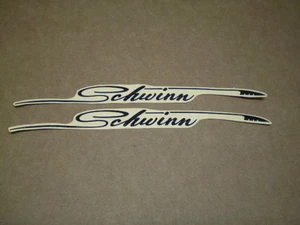 Die Cut Schwinn Feather Script Bicycle Black Peel & Apply Decal Set Corvette && - Bild 1 von 1