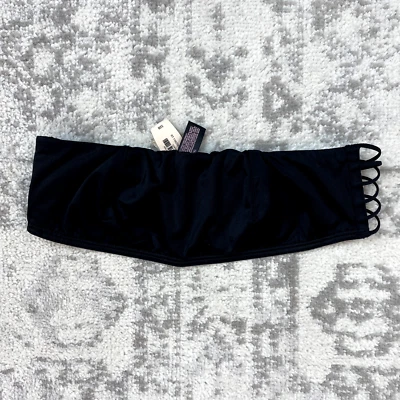 NUEVO Top de natación de bikini con estampado negro Victoria Secret para mujer banda con aros talla 32B Foto 1 de 4