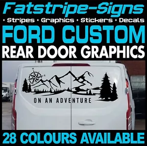 passend für FORD TRANSIT CUSTOM ADVENTURE MOUNTAIN CAMPER VAN AUFKLEBER GRAFIK AUFKLEBER - Bild 1 von 2