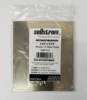 Sellstrom Gold Coated Welding Polycarbonate Filter Plate 4-1/2 x 5-1/4 18711