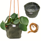 Waxed Canvas Hanging Planter Pot Rustic Indoor/Outdoor Plant Holder