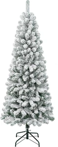 First Traditions Acacia Flocked Tree Medium Christmas Tree, 6 Ft - Picture 1 of 3