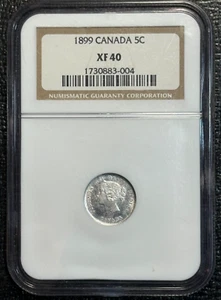 NGC XF40 1899 CANADA 5C SILVER FIVE CENTS COIN-MAR788 - Picture 1 of 4