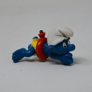 Pitufos 20025 Nadador Pitufo Anillo Rojo Figura De Colección PVC Juguete Estatuilla Peyo - Imagen 1 de 5
