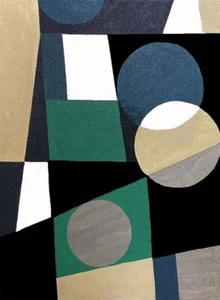 Original Acrylic Painting Geometric Mid Century Modern Art Wall Decor Canvas 16" - Picture 1 of 20
