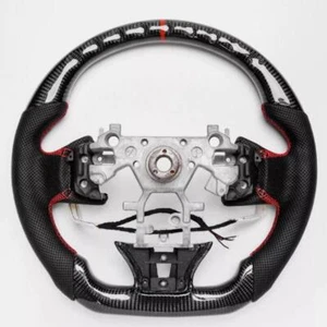 For INFINITI Q50 QX50 2013-2017 Carbon Fiber D-Type Steering Wheel W/ Heated - Picture 1 of 10